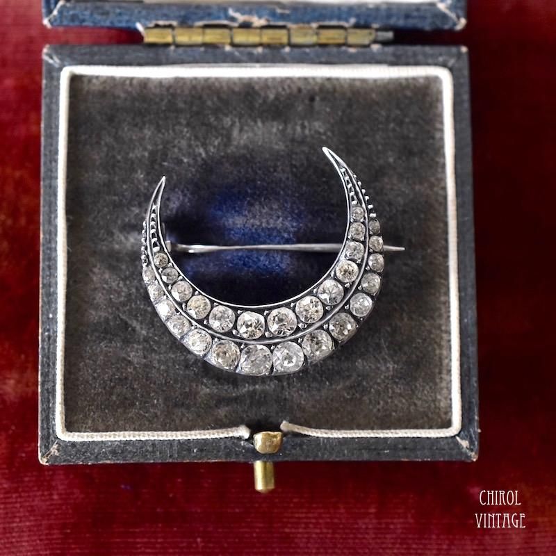 アンティーク シルバー ペースト クレセントブローチ - CHIROL VINTAGE
