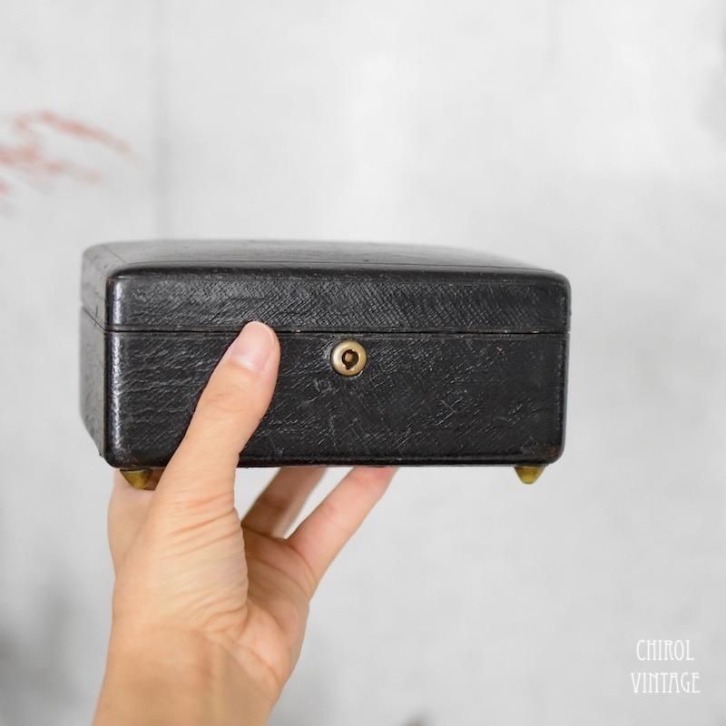 ブラックレザー スモールジュエリーボックス - CHIROL VINTAGE