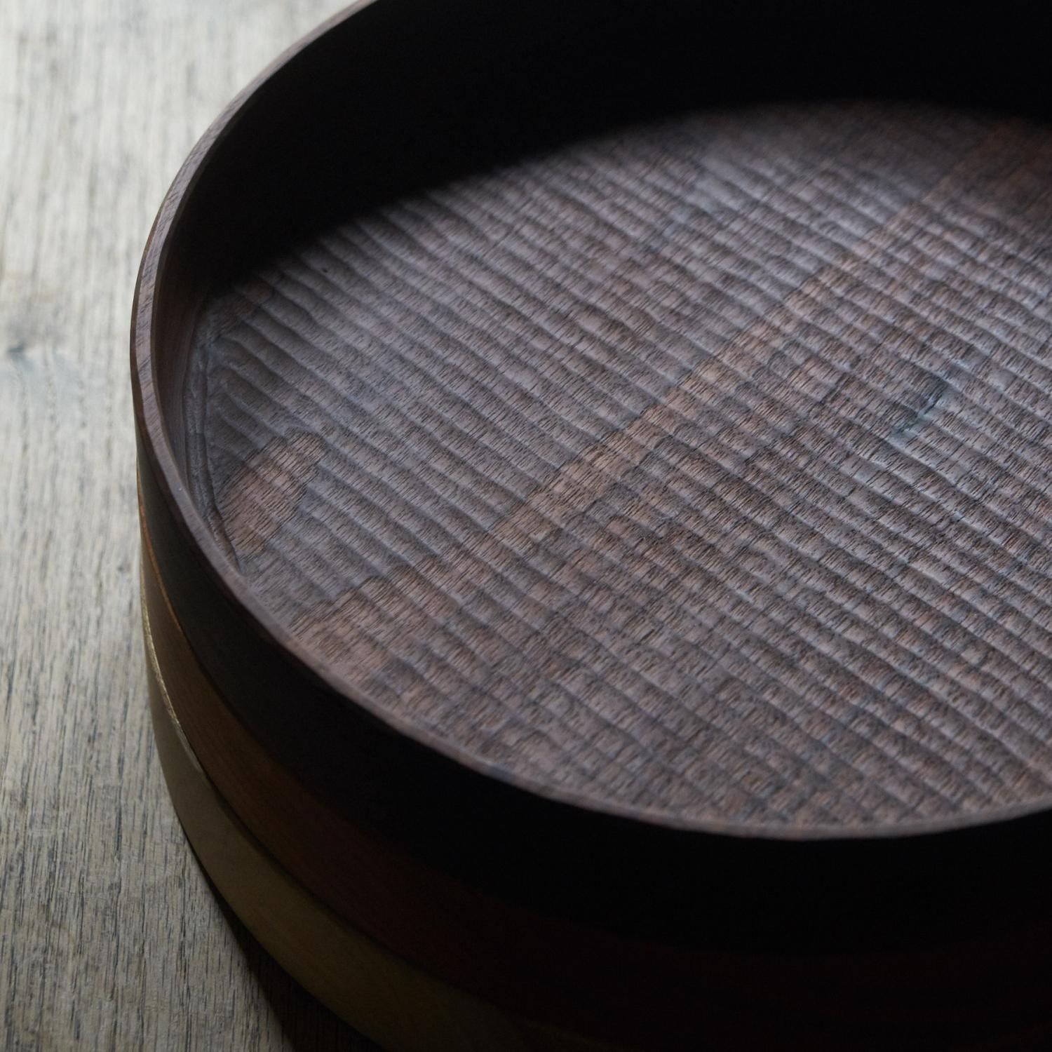 堀 宏治の深丸盆 30cm (ブラックウォルナット・サクラ・くるみ)