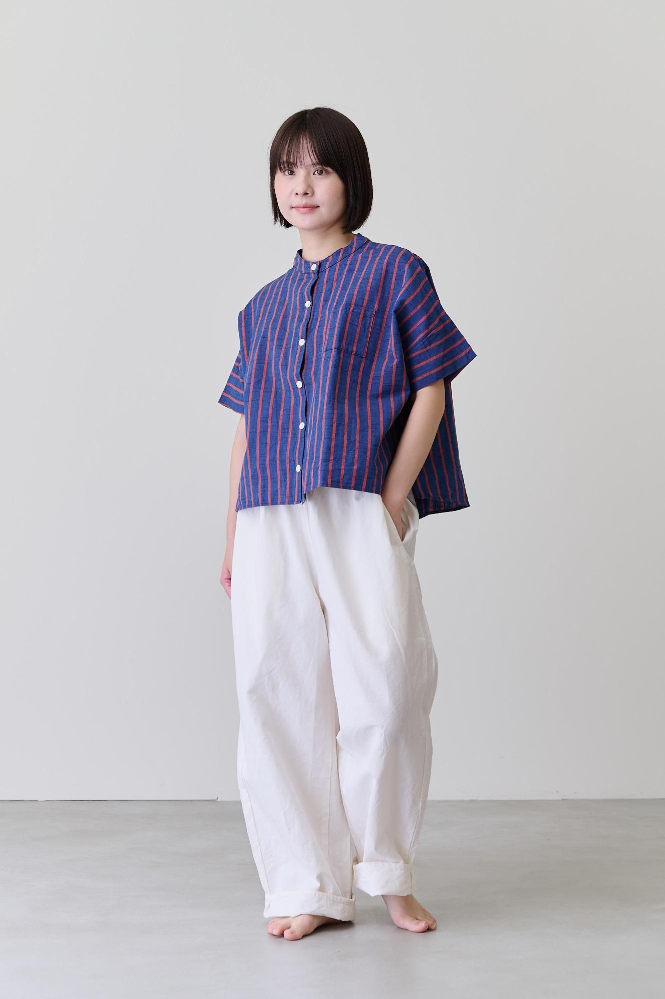 YAMMAMAN 会津木綿 バルーンパンツ（白）- poooL (online shop)