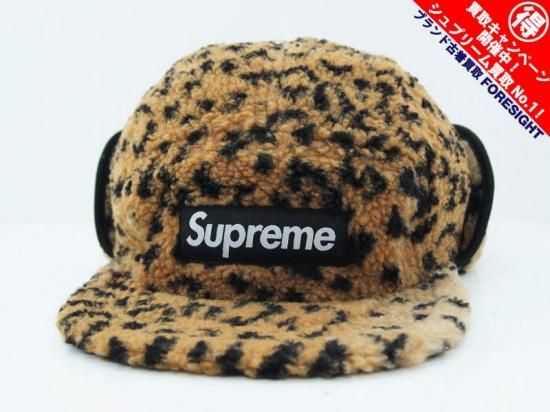 Supreme 'Leopard Polar Fleece Earflap Camp Cap'レオパード フリース