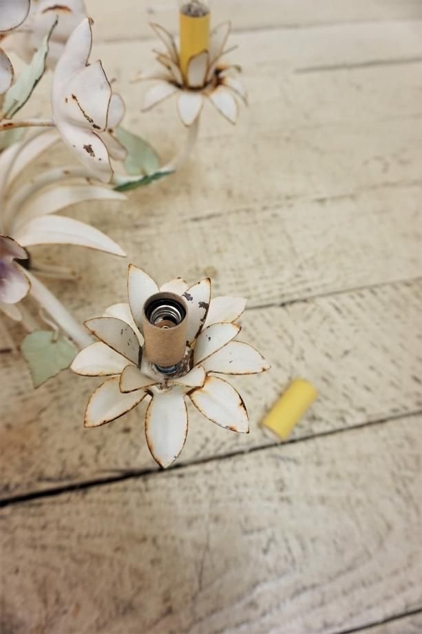 1960-70's ヴィンテージ フラワーモチーフ 5灯シャンデリア