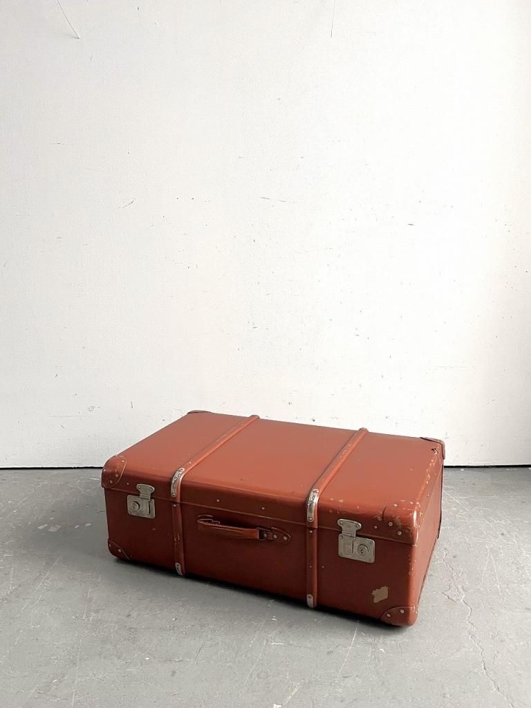 ヴィンテージ ビニールレザー トランク - アンティーク、ビンテージの
