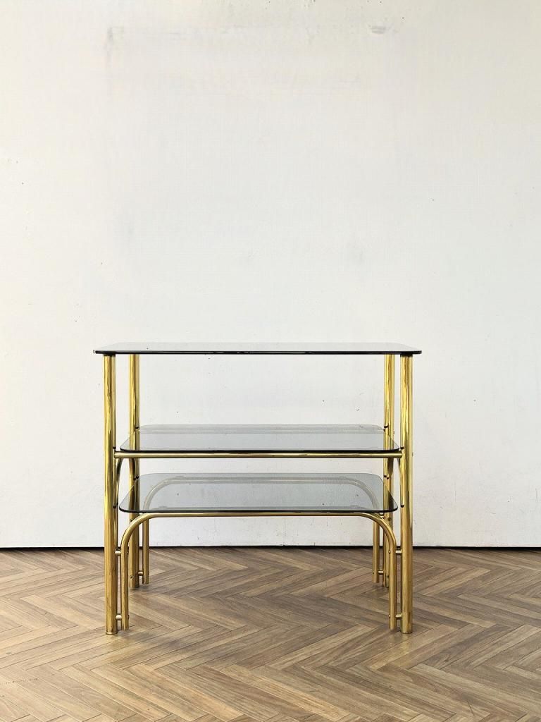 1970-80's ヴィンテージ ガラストップ ディスプレイテーブル