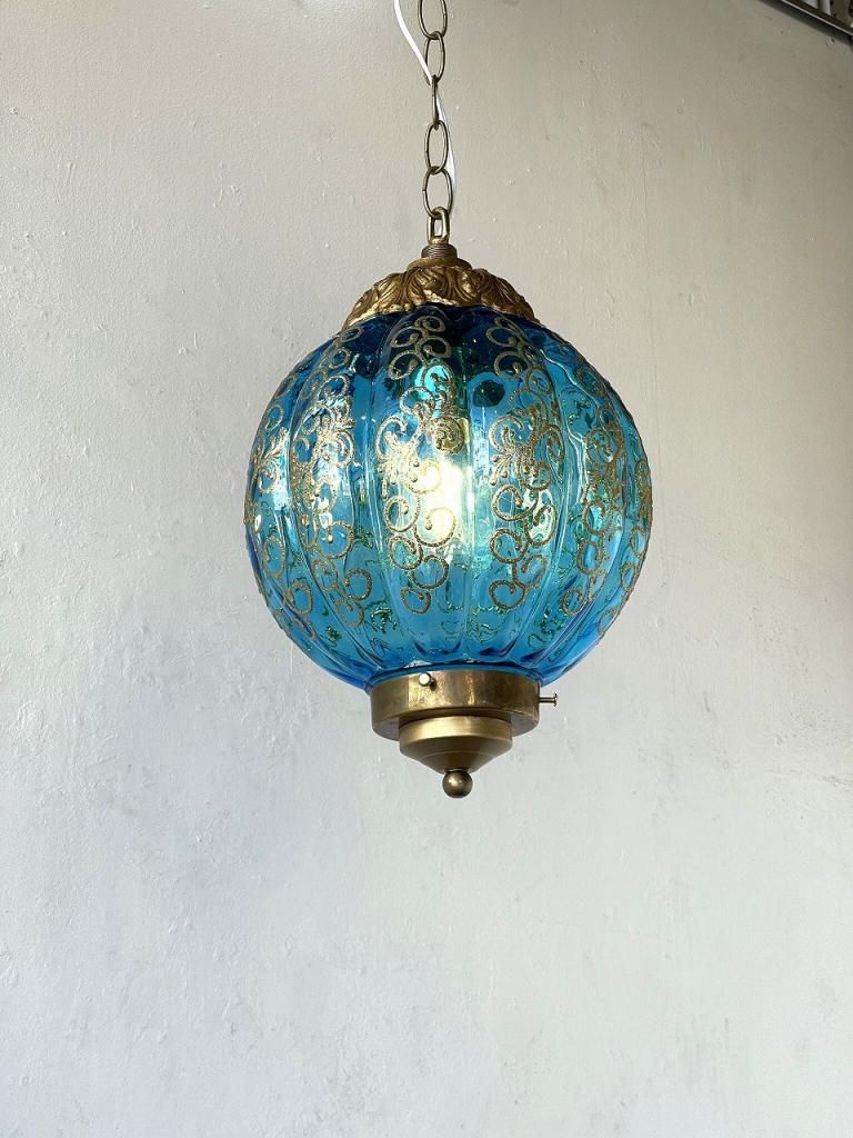 1960-70's ヴィンテージ カラーガラス ペンダントランプ