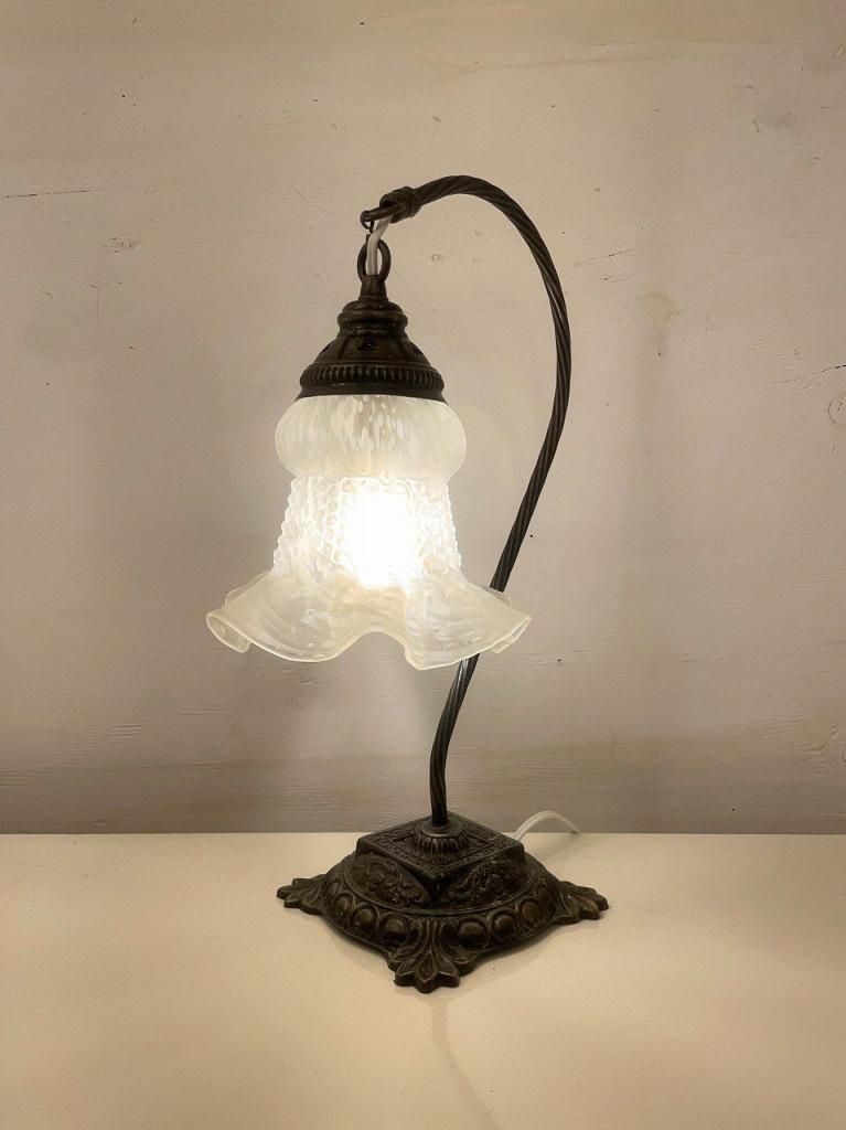 ヴィンテージ ガラスシェード テーブルランプ - アンティーク