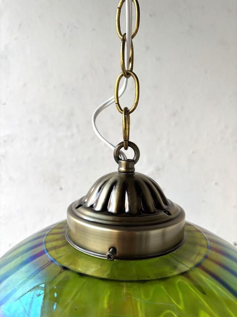 1960-70's ヴィンテージ グリーンガラス ペンダントランプ