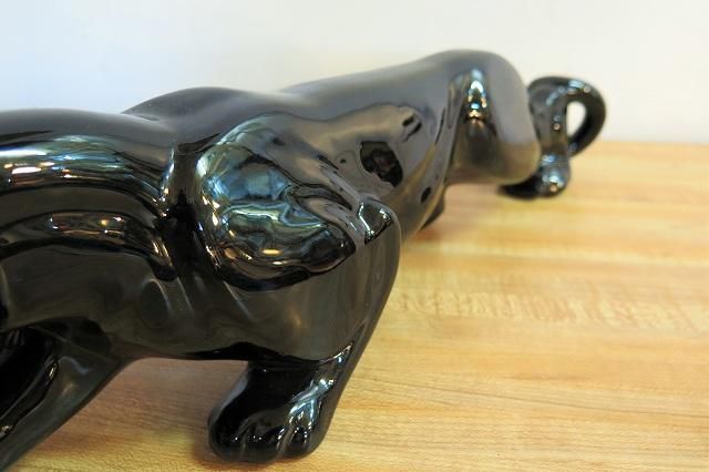 1950's ヴィンテージ セラミック ブラックパンサー オブジェ