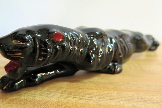 1950's ヴィンテージ セラミック ブラックパンサー オブジェ