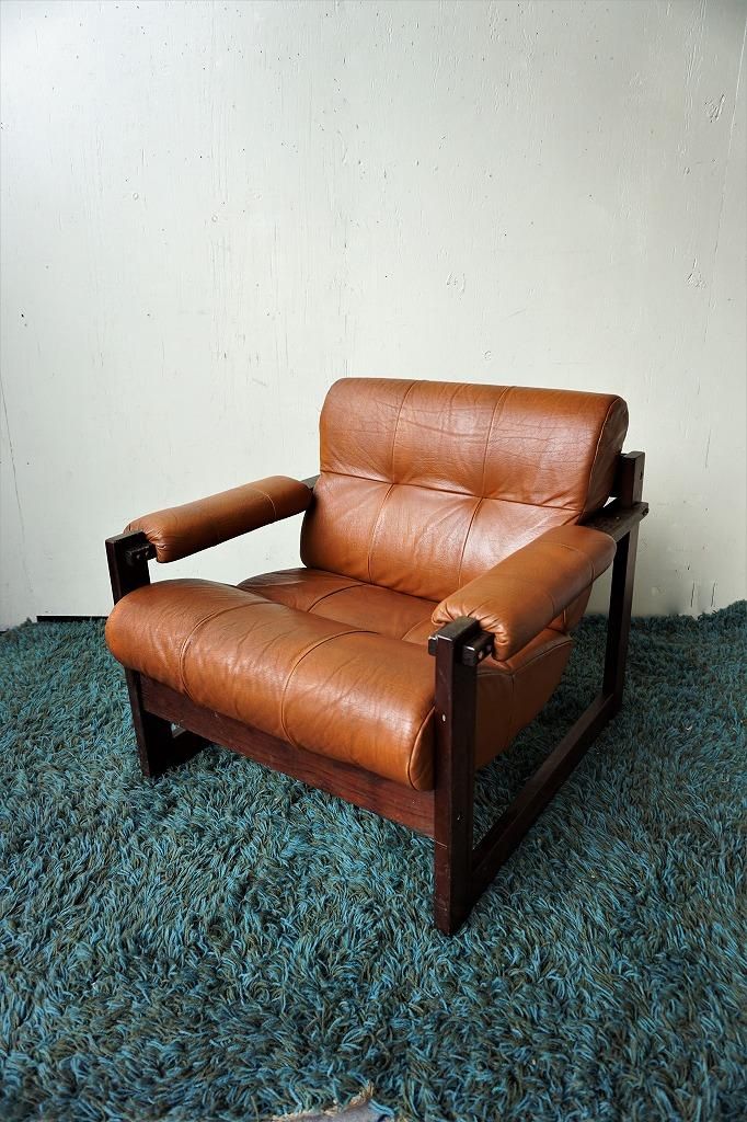 1960-70's ヴィンテージ レザー シングルソファ - アンティーク