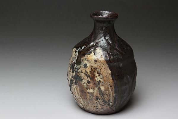 池田省吾 「 黒織部徳利 」 種子島 無比 酒器 - レトロ ＆アート空間