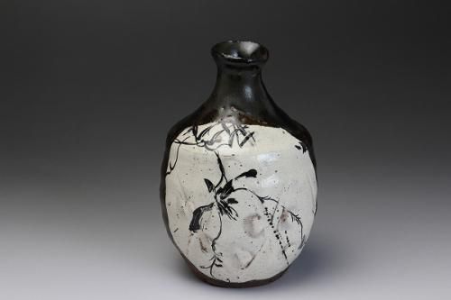 池田省吾 「 黒織部徳利 」 種子島 無比 酒器 - レトロ ＆アート空間