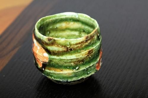 深見文紀 「 織部ぐい呑 」 酒器 - レトロ ＆アート空間 「 古美術