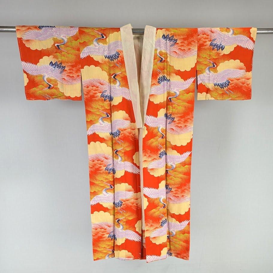 アンティーク長襦袢 鶴 －着物工房あかり－