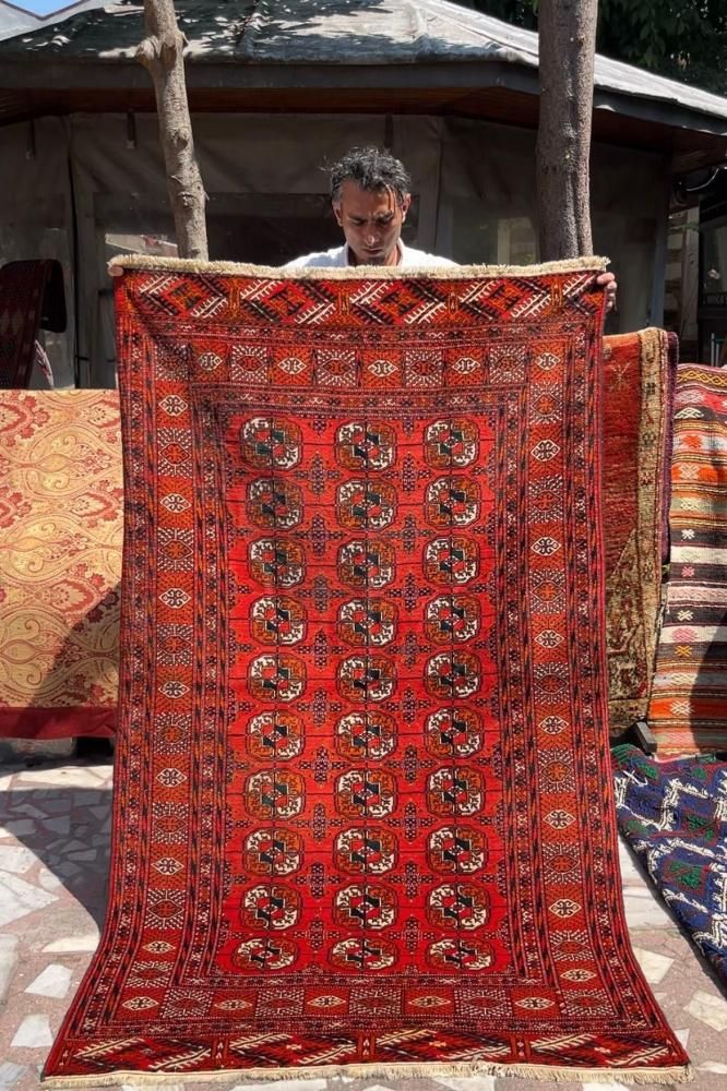 オールド絨毯/トルクメン・ブハラ/トライバルラグ約197×115cm - 手織り