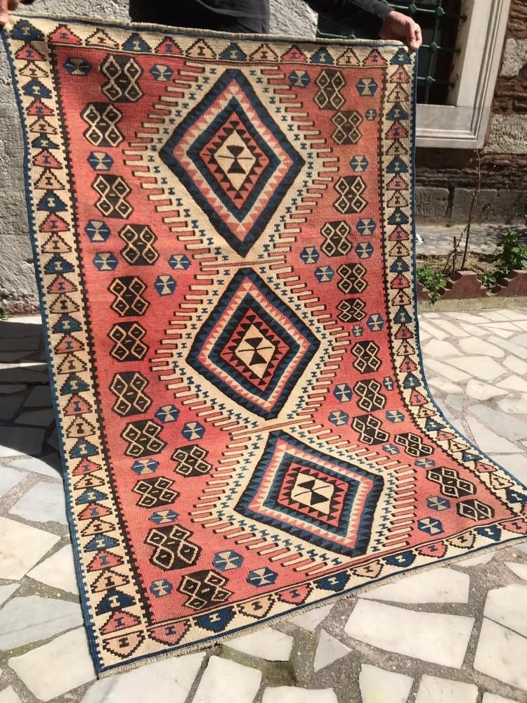 オールドキリム/トルコ・ヴァン/約156×105cm - 手織り絨毯＆キリム