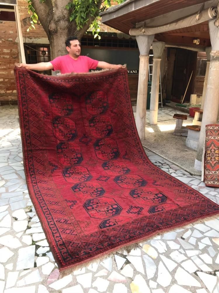 セミアンティーク絨毯/トルクメン・エルサリ/クズルアヤック