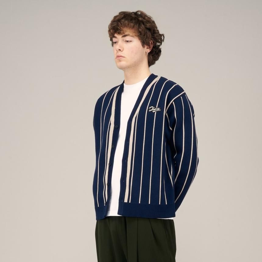 Dime Baseball Knit Cardigan / NAVY (ダイム ニット / カーディガン