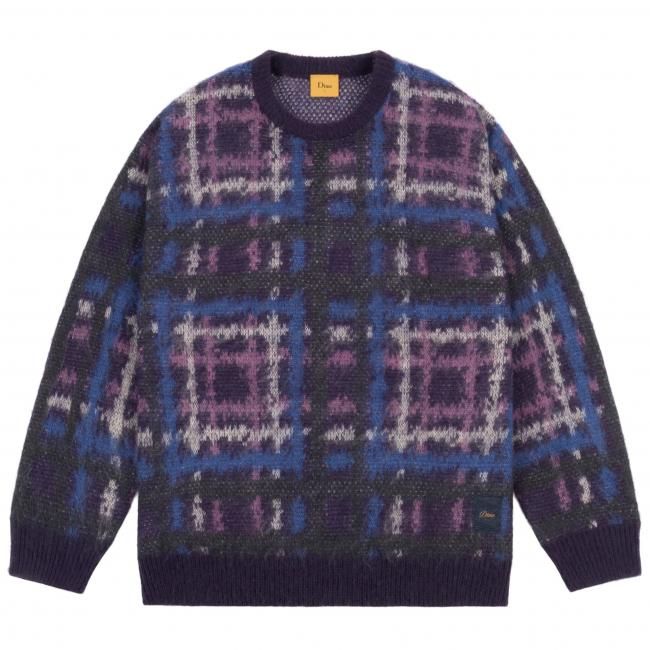Dime Plaid Mohair Knit / Purple (ダイム モヘア ニット/セーター