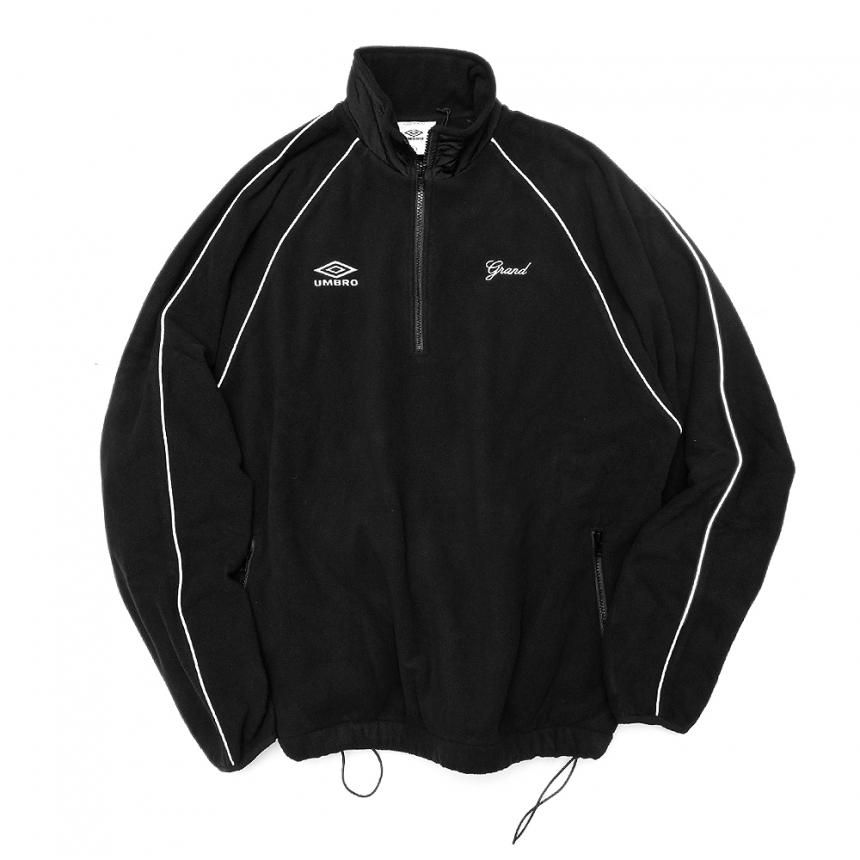 GRAND COLLECTION X UMBRO MICRO FLEECE QUARTER ZIP JACKET / BLACK