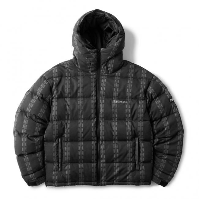 HELLRAZOR H CHAIN SUEDE HOODED DOWN JACKET / BLACK (ヘルレイザー