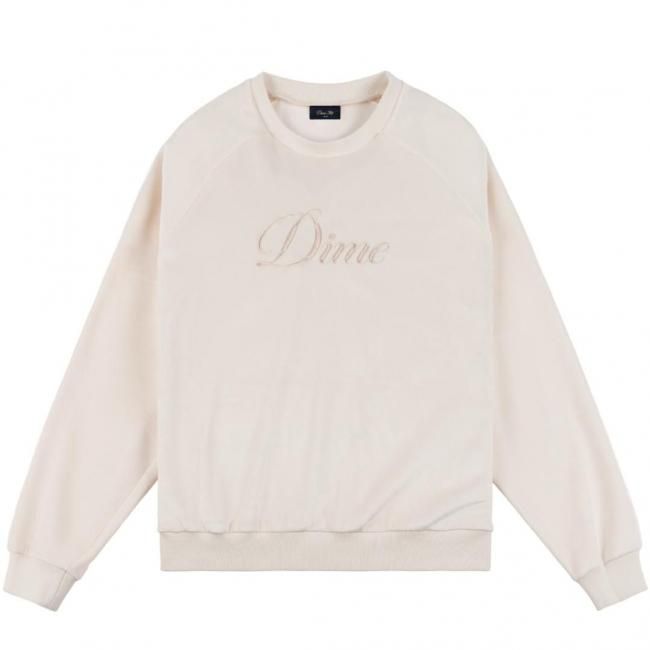 Dime Cursive Velvet Crewneck / Ivory (ダイム クルーネック