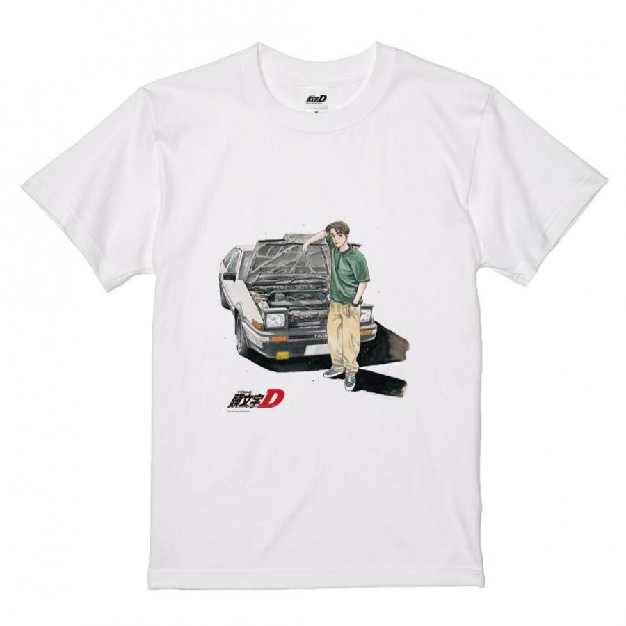 半袖Tシャツ 頭文字D 2501ID41-02 イニシャルD 藤原拓海とAE86Tシャツ