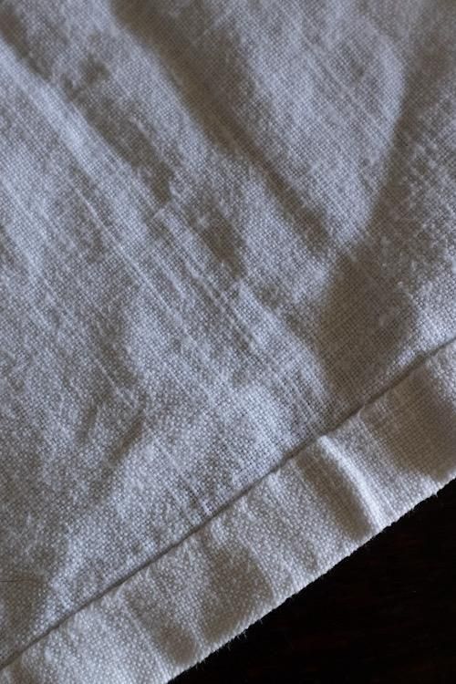 フランスアンティークリネンシーツ | 上質なモノグラム刺繍 - フランス