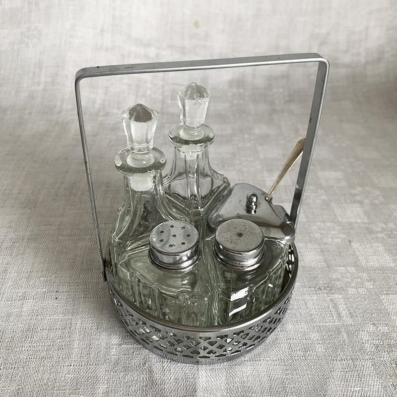 バイキング船型 銀製装飾品セット (卓上 塩または辛子入れ