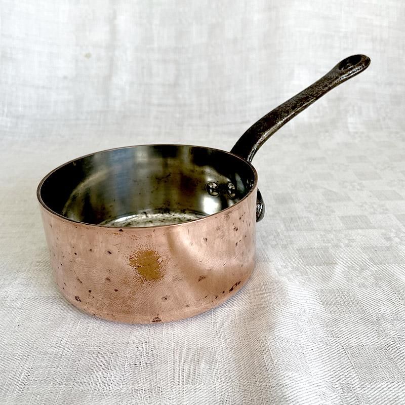 銅製ミニソースパン(持ち手真鍮)6個! 銅製ミニソースパン(持ち手真鍮)