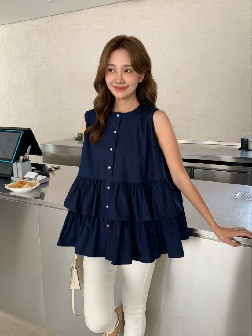 TRIPLE FRILL PEARL TOPS - BIRTHDAY BASH