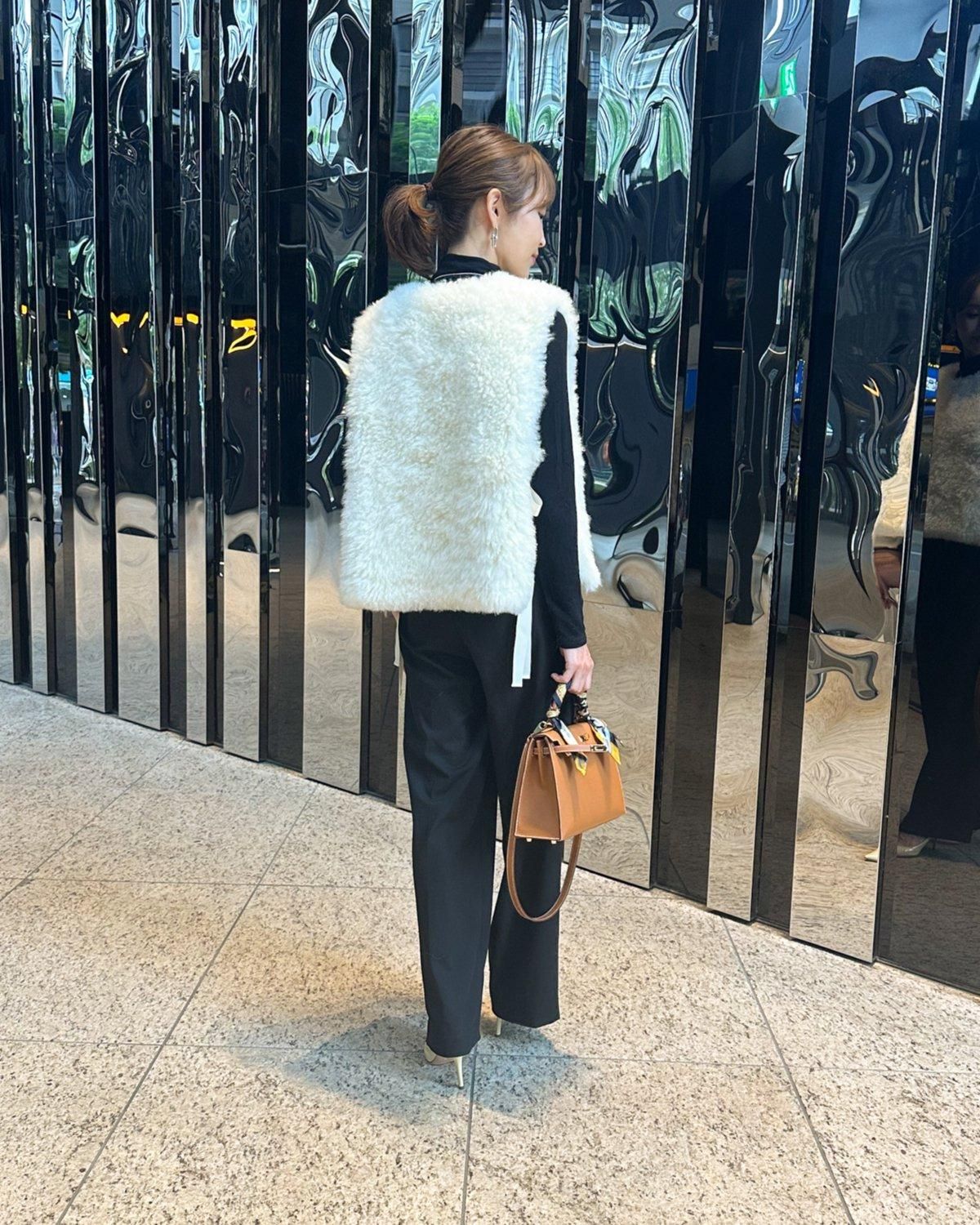 即納＋受注】カシミヤファーベストL