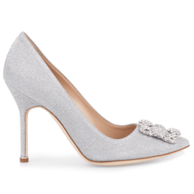 ハンギシ シルバーグリッター パンプス105 マノロブラニク