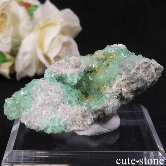 スペイン産グリーンフローライトの母岩付き結晶（原石）23g - cute stone -