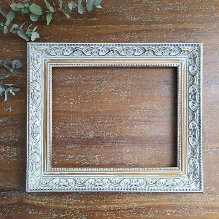 アートフレーム・ホワイトゴールド・アンティーク風フレーム・額縁