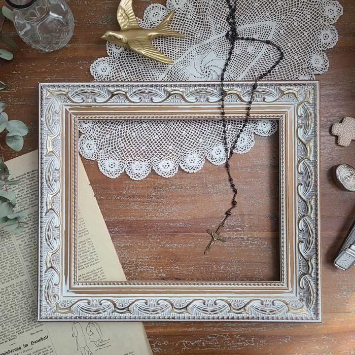 アートフレーム・ホワイトゴールド・アンティーク風フレーム・額縁