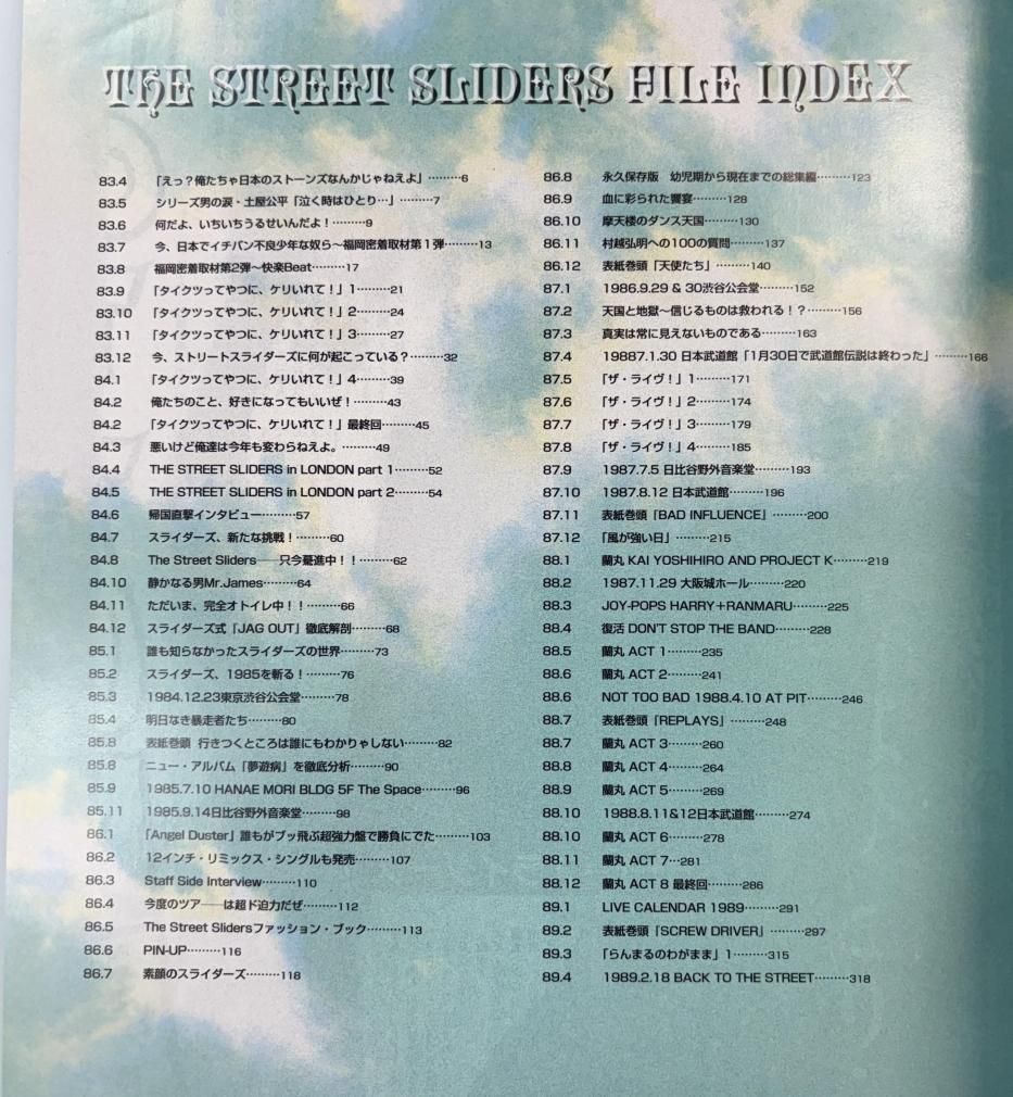 ストリートスライダーズ 写真集 THE STREET SLIDERS FILE ARENA37