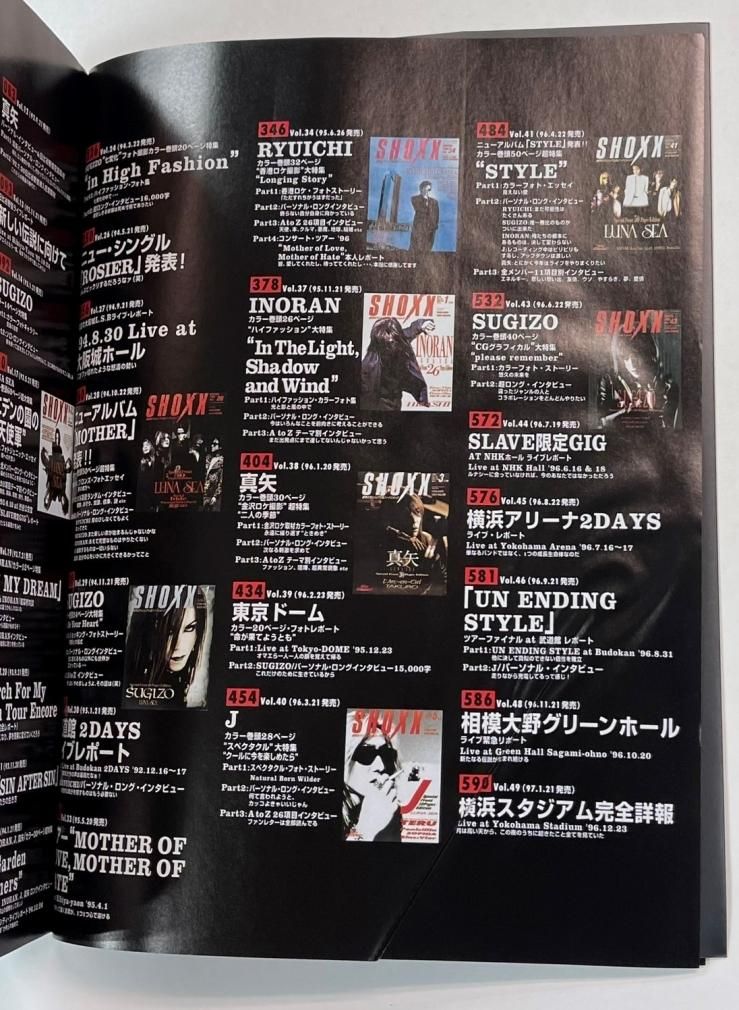 LUNA SEA 限定写真集 SHOXX FILE Vol.1 LUNA SEA 1990-1996 ：ポスター