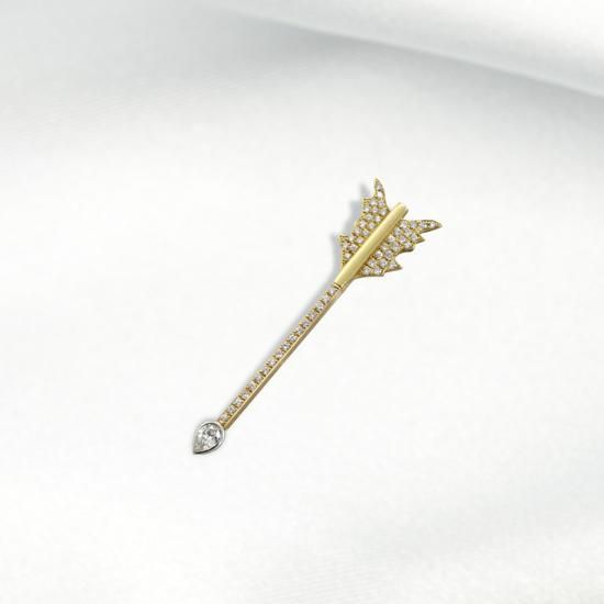 K18/Pt900 ダイアモンド ピン ブローチ | お洒落なアクセント