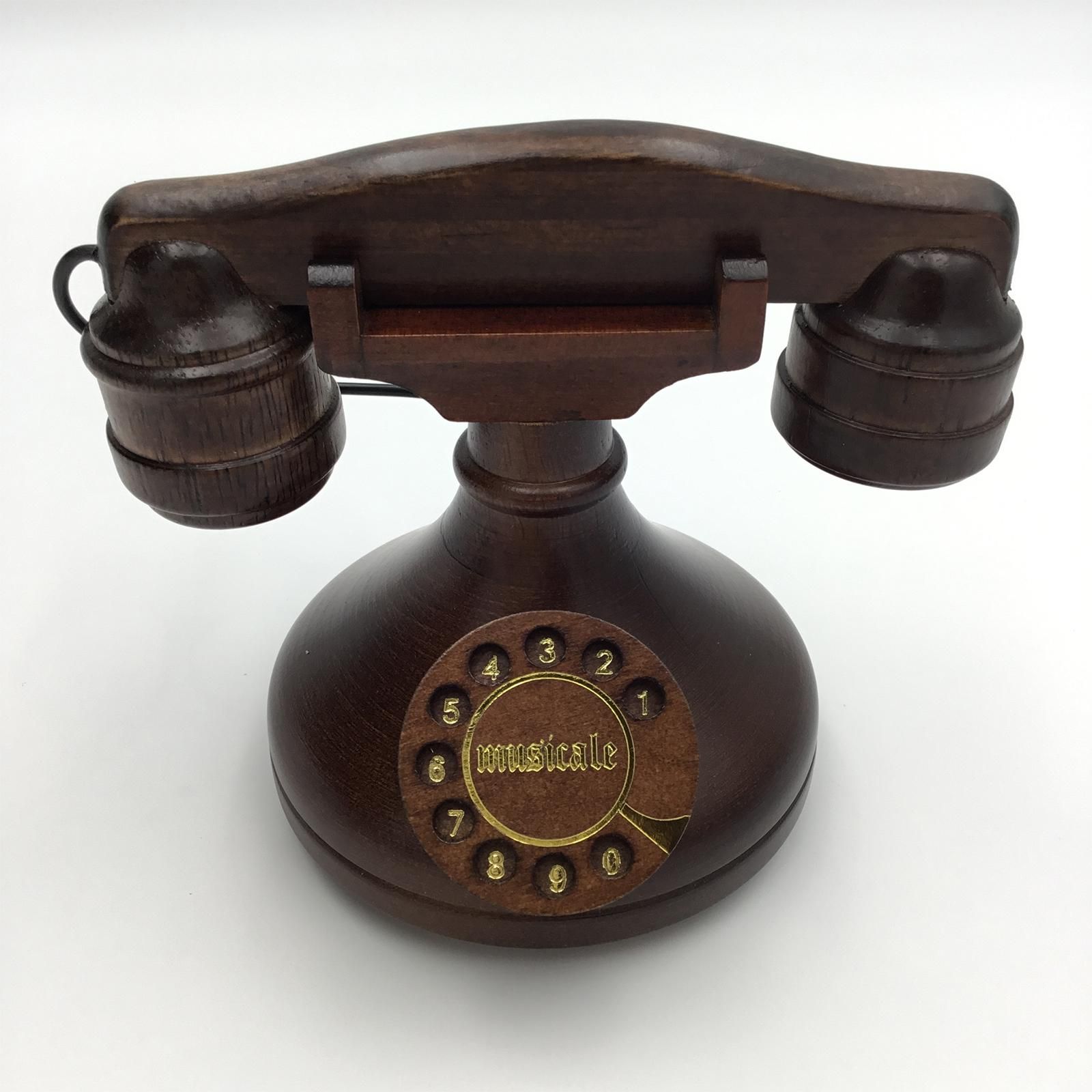 テレフォン型オルゴール 「エリーゼのために」【木製ミニチュア