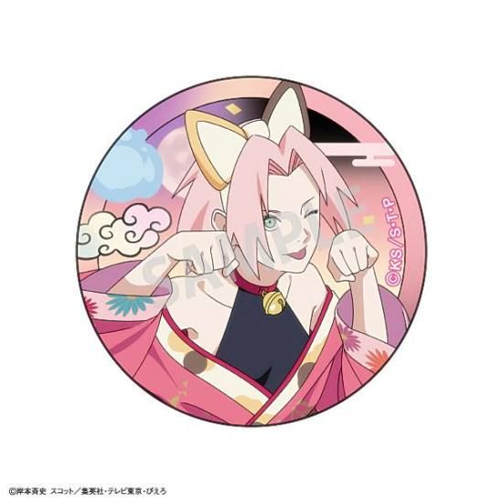 NARUTO サンリオ ぴえろ ハート缶バッジ サクラ NARUTO ナルト 春野