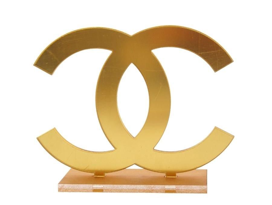シャネル 店舗ディスプレイ オブジェ 置物 ゴールド ココマーク 台座