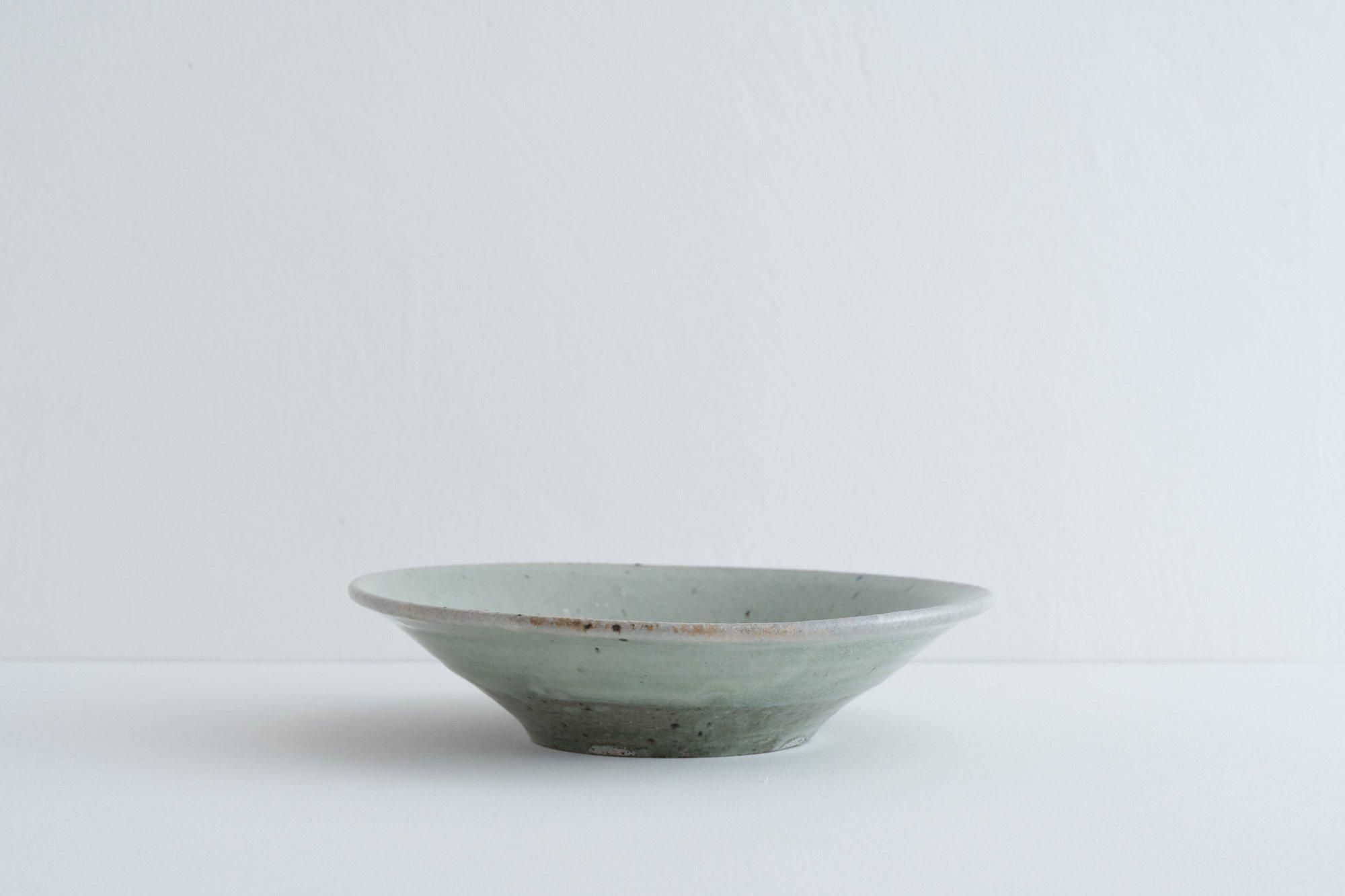 灰釉の釉調抜群 高鶴淳（父 高鶴元）薪窯 孟宗竹灰釉皿 平向付 5客 共