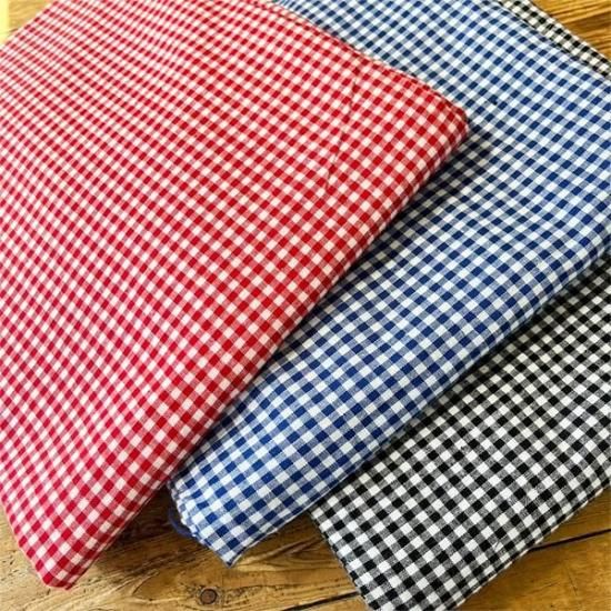 ギンガムチェック約3mm柄幅 綿100黒 / 青 / 赤さらっとした柔らかい