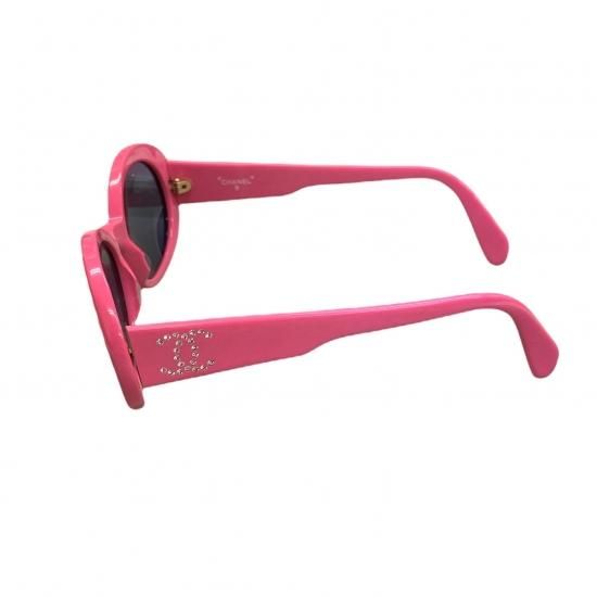 CHANEL】シャネル サングラス ココマーク ラインストーン ピンク 05256