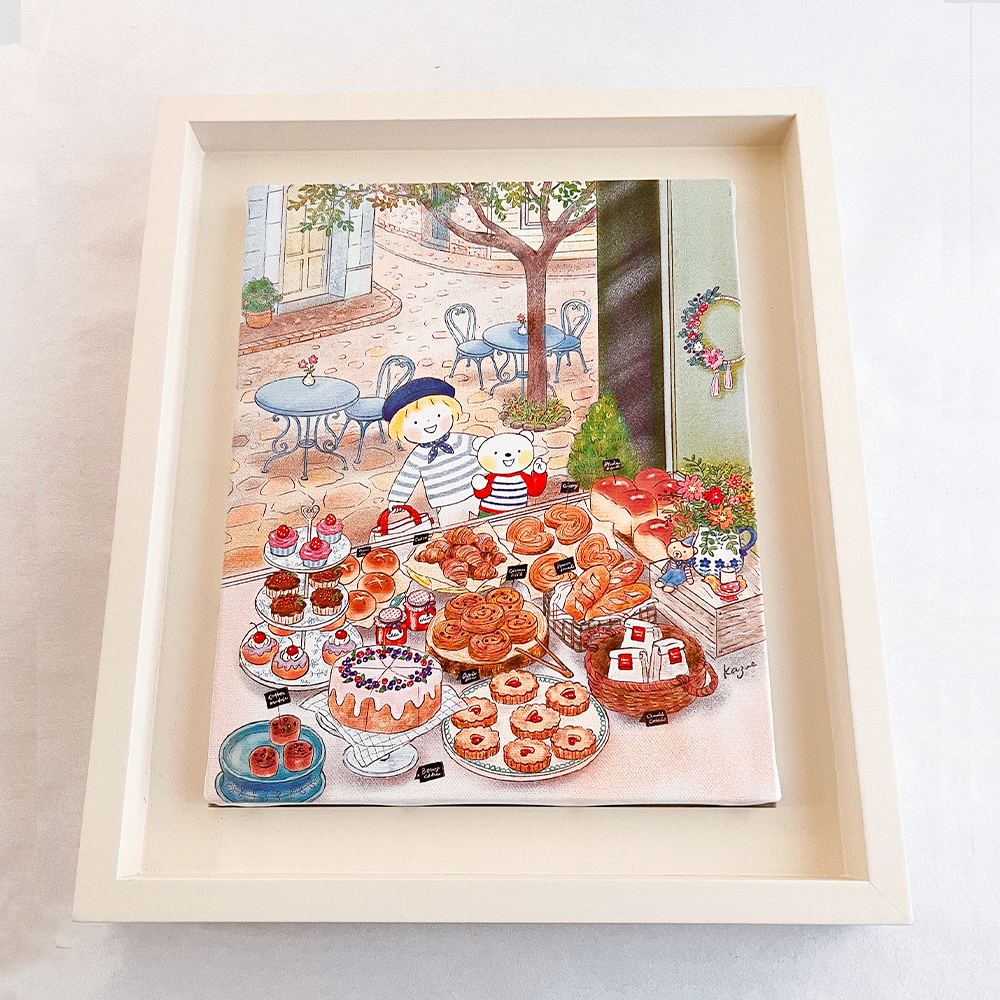 額装キャンバスアート 「ベーカリー」 送料込み - Nakayoshi Tomodachi