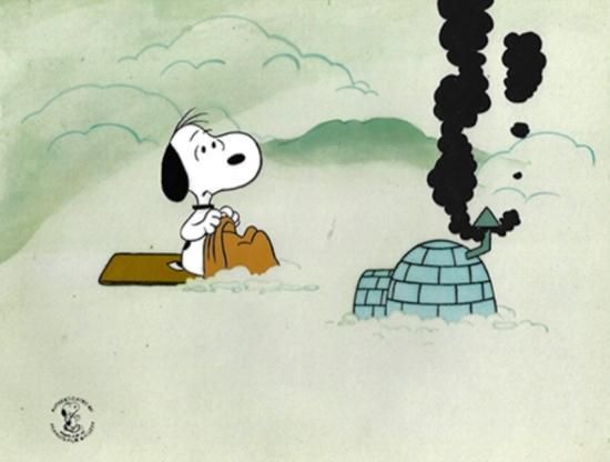 ピーナッツ オリジナル制作セル画 『Snoopy camping』 本物証明書付属
