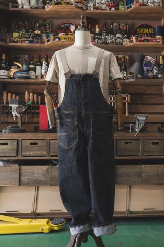 19.5オンス セルビッチ 赤耳 オーバーオール