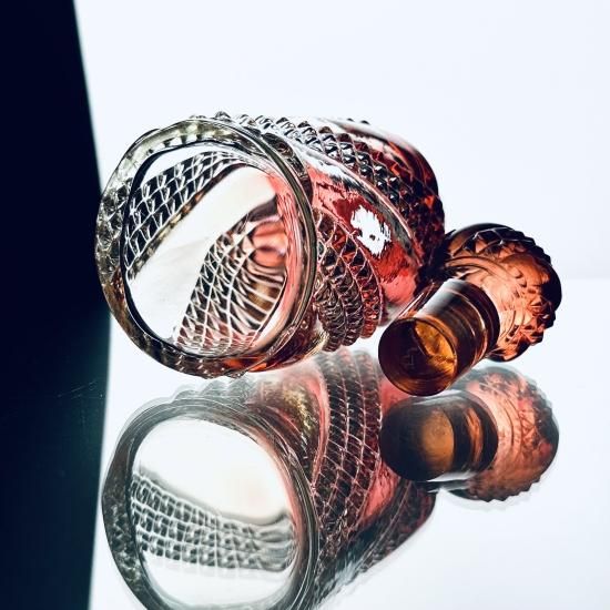 薔薇色のオールドバカラ セルポンティーヌの香水瓶 #大24【1916年