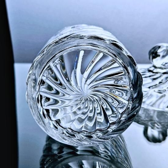 輝くオールドバカラ バンブーの蓋付きコフレ【1916年カタログ】丸型